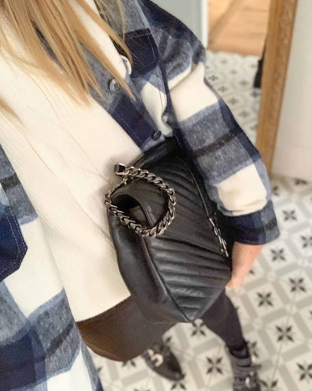 Saint laurent Ysl Monogram college_32cm黑色银扣392738