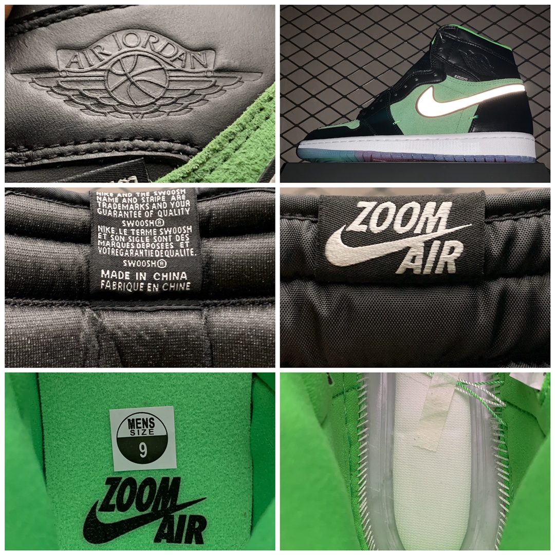360 B级版本 Air Jordan 1 High Zoom ” Zen Green ” 黑绿 AJ1 乔1 男子文化篮球 CK6632-002 完