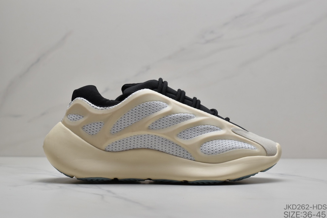160 阿迪达斯Adidas Yeezy Foam Runner  Yeezy  Boost 700 V3 MH2 ”White/Skeleton”低帮复古休闲运动穿搭慢跑鞋EF8988