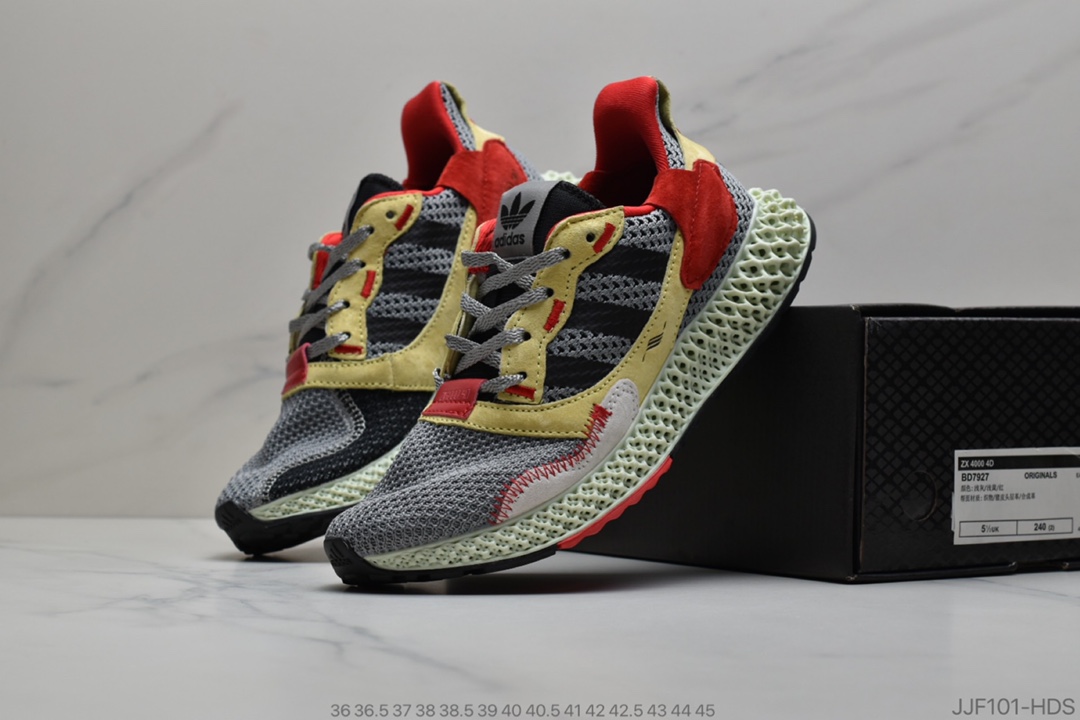 135 阿迪达斯adidas ZX4000 4D休闲运动慢跑鞋 货号：BD7931