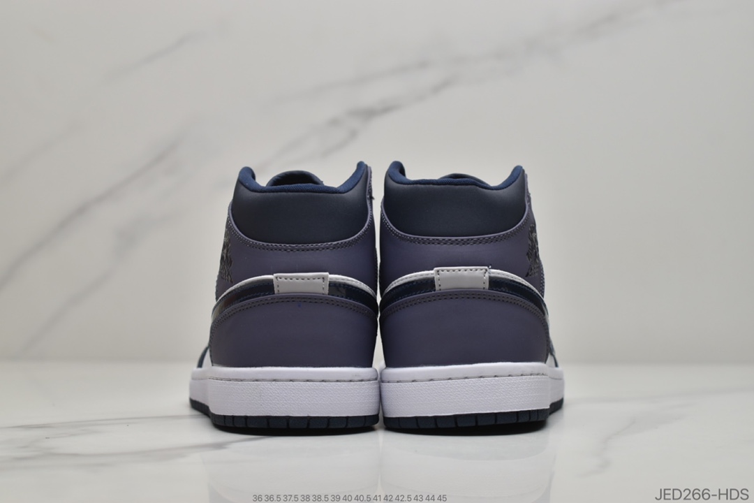150 公司级 头层皮料Air Jordan 1 Mid 蓝幻勾  554724 445
