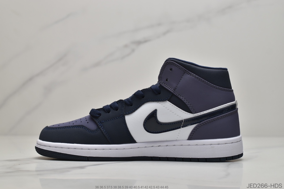 150 公司级 头层皮料Air Jordan 1 Mid 蓝幻勾  554724 445