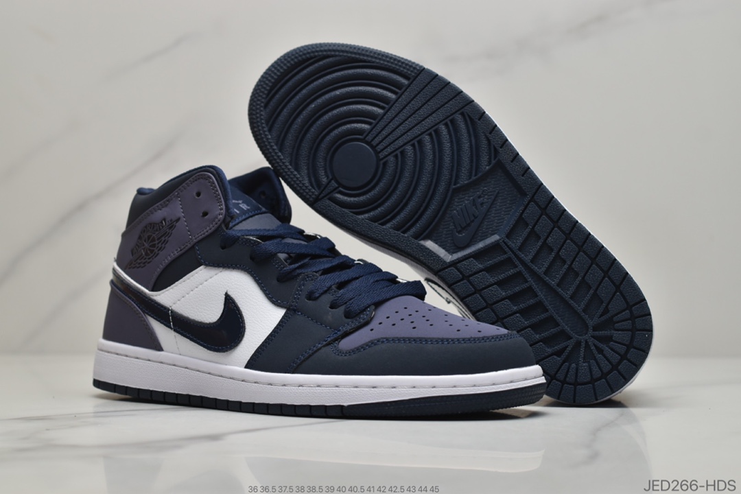 150 公司级 头层皮料Air Jordan 1 Mid 蓝幻勾  554724 445
