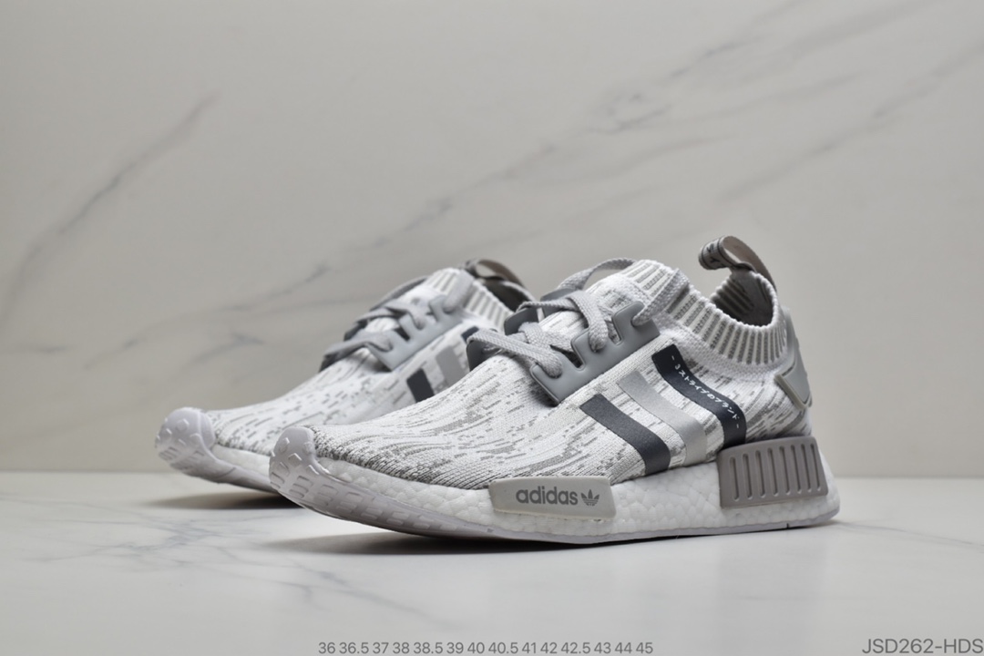 200 Adidas NMD R1 PK W  三叶草NMD全掌Boost减震跑步鞋 BY9865