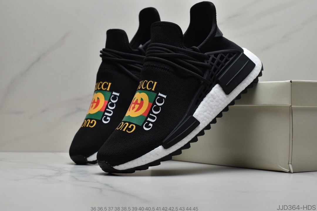 130  Adidas 阿迪达斯 Originals PW HU Holi NMD 菲董人类赛跑系列 “浅兰” 真爆米花 BB9535