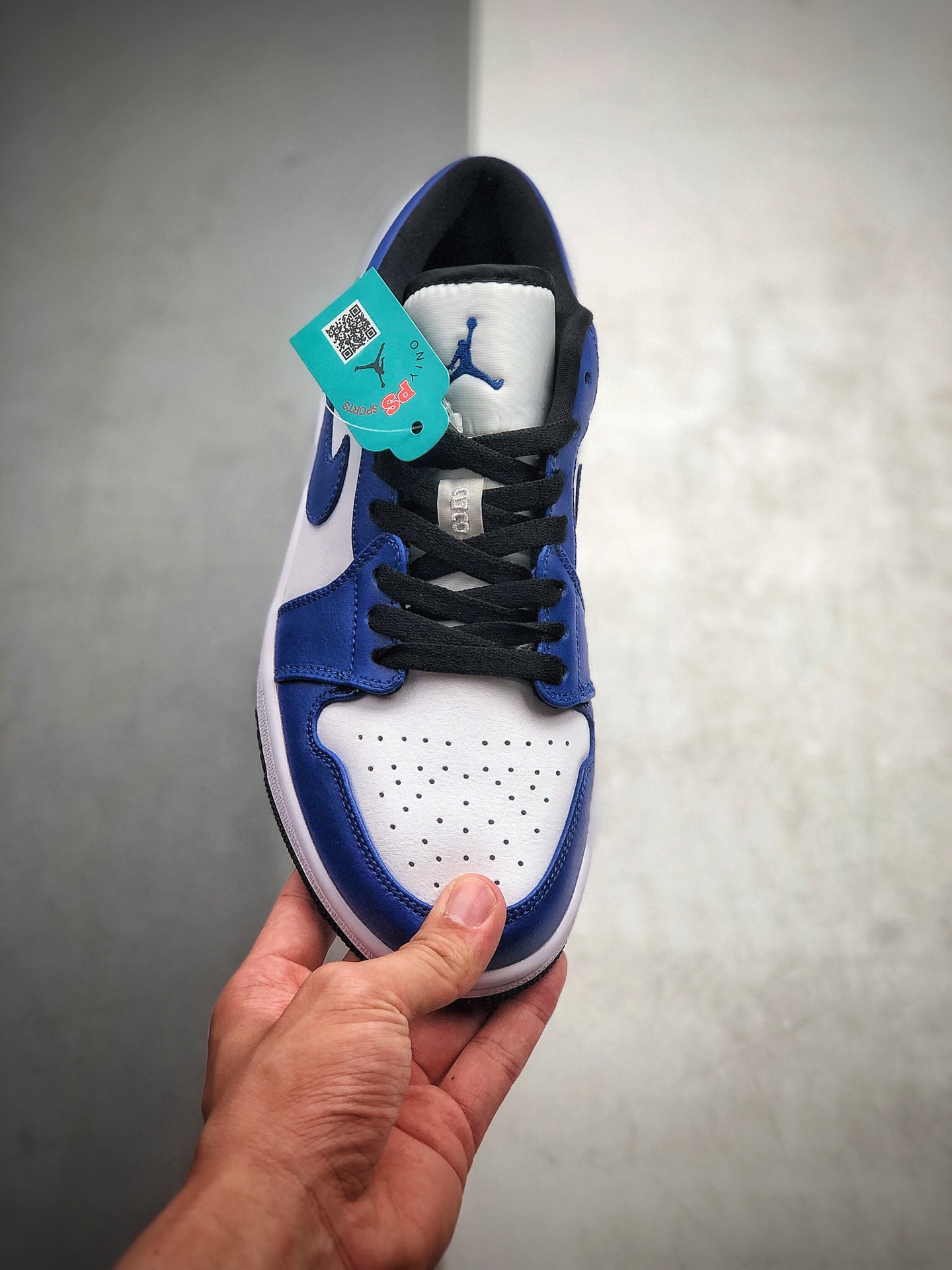 200  公司级头层 耐克 Nike Air Jordan 1 Low 白蓝闪电 AJ1 乔1 低帮潮流缓震运动休闲板鞋553558-124