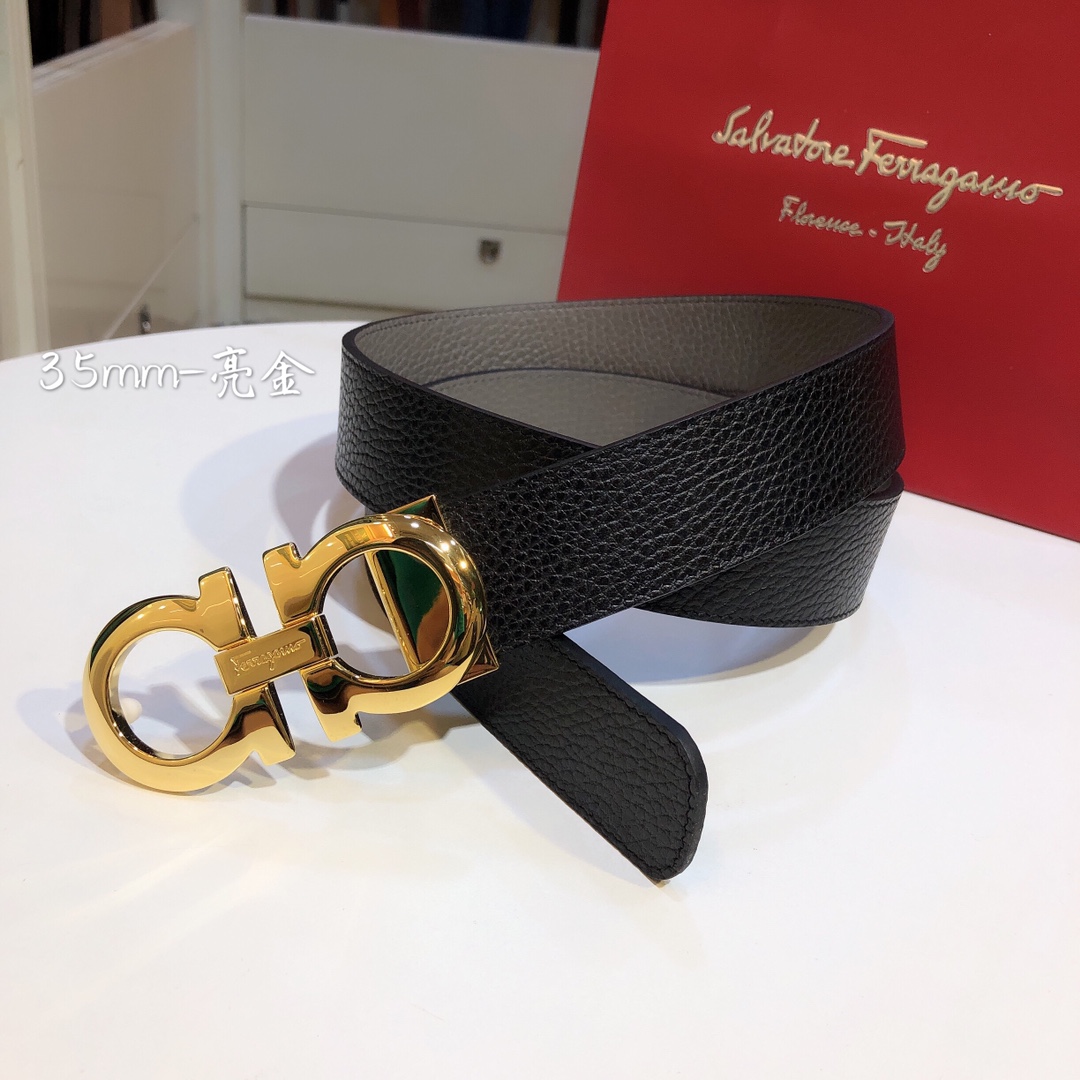 [Ferragamo Belts]Ferragamo official website synchronous lychee pattern two-col