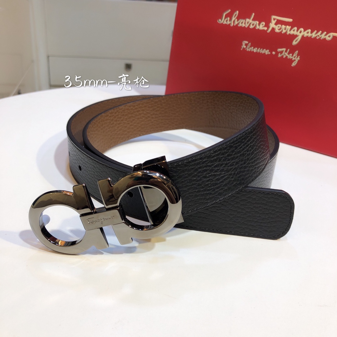 [Ferragamo Belts]Ferragamo official website synchronous lychee pattern two-col