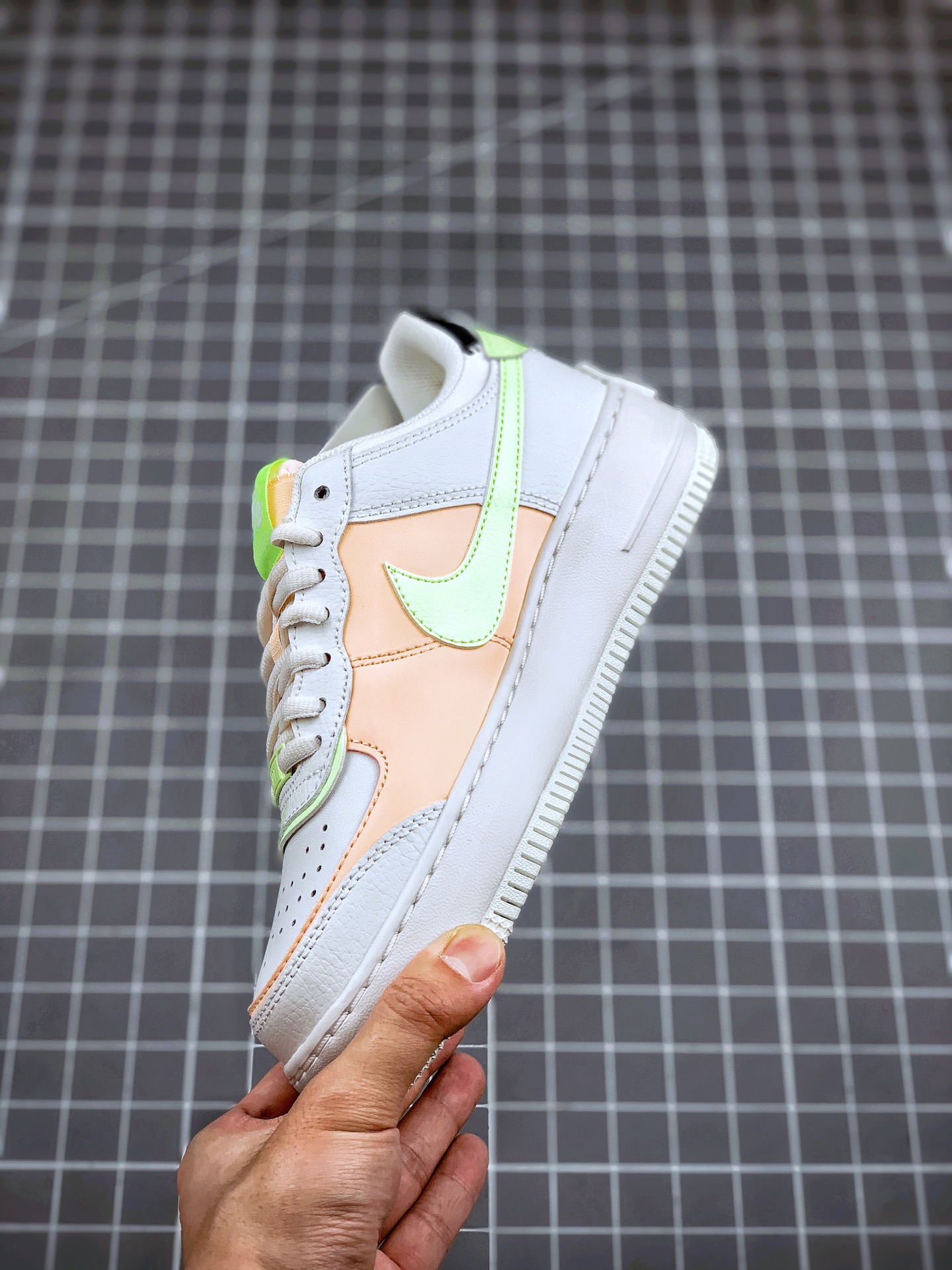 200 Air Force 1 Shadow 白绿粉 轻量增高低帮百搭板鞋”拼接马卡龙”  CQ9503-107