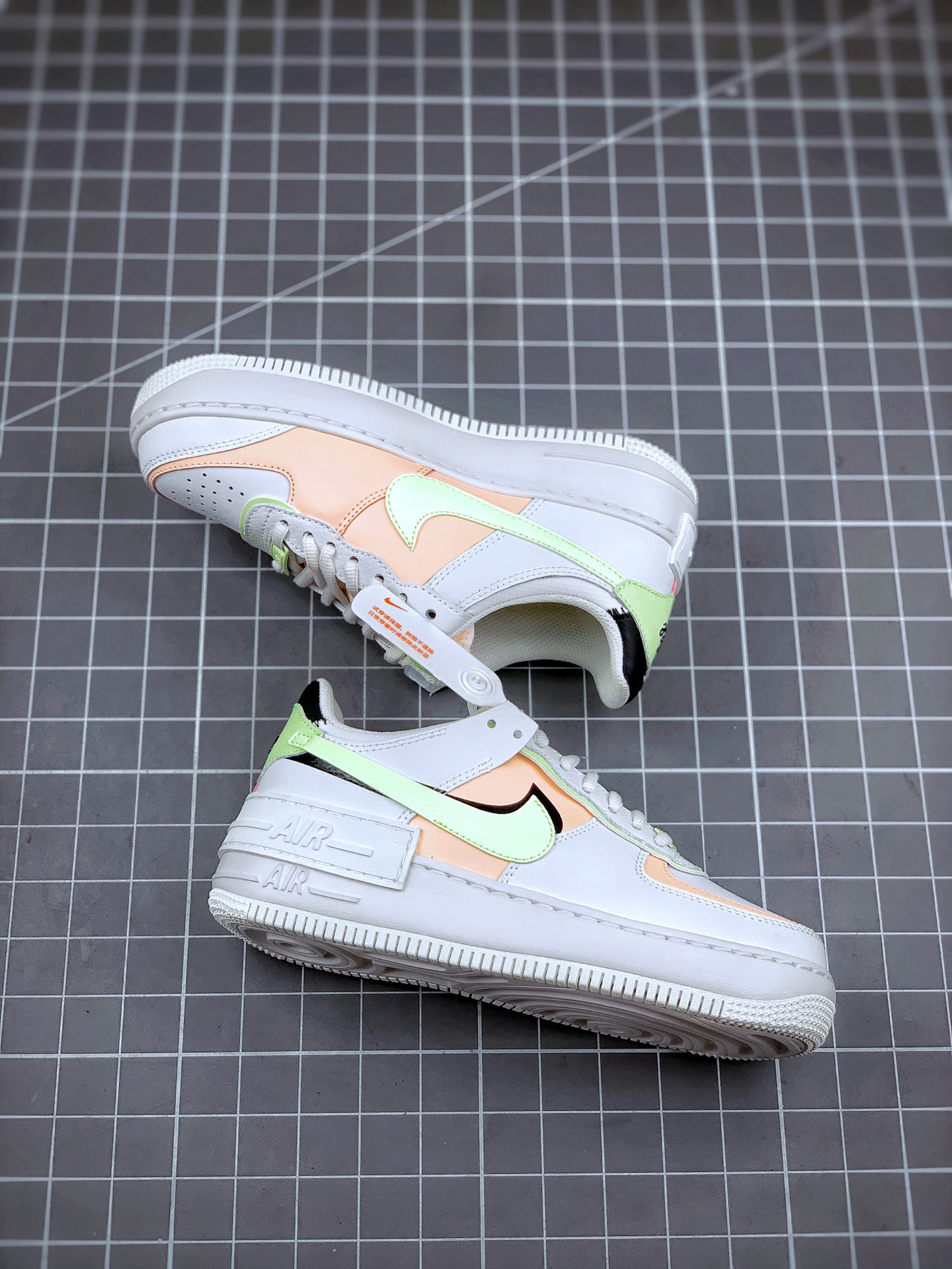 200 Air Force 1 Shadow 白绿粉 轻量增高低帮百搭板鞋”拼接马卡龙”  CQ9503-107