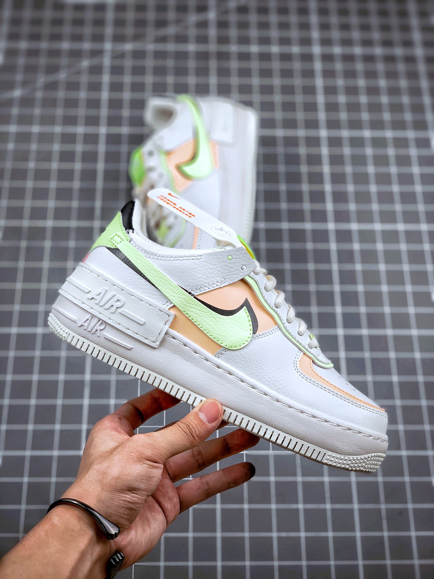 200 Air Force 1 Shadow 白绿粉 轻量增高低帮百搭板鞋”拼接马卡龙”  CQ9503-107