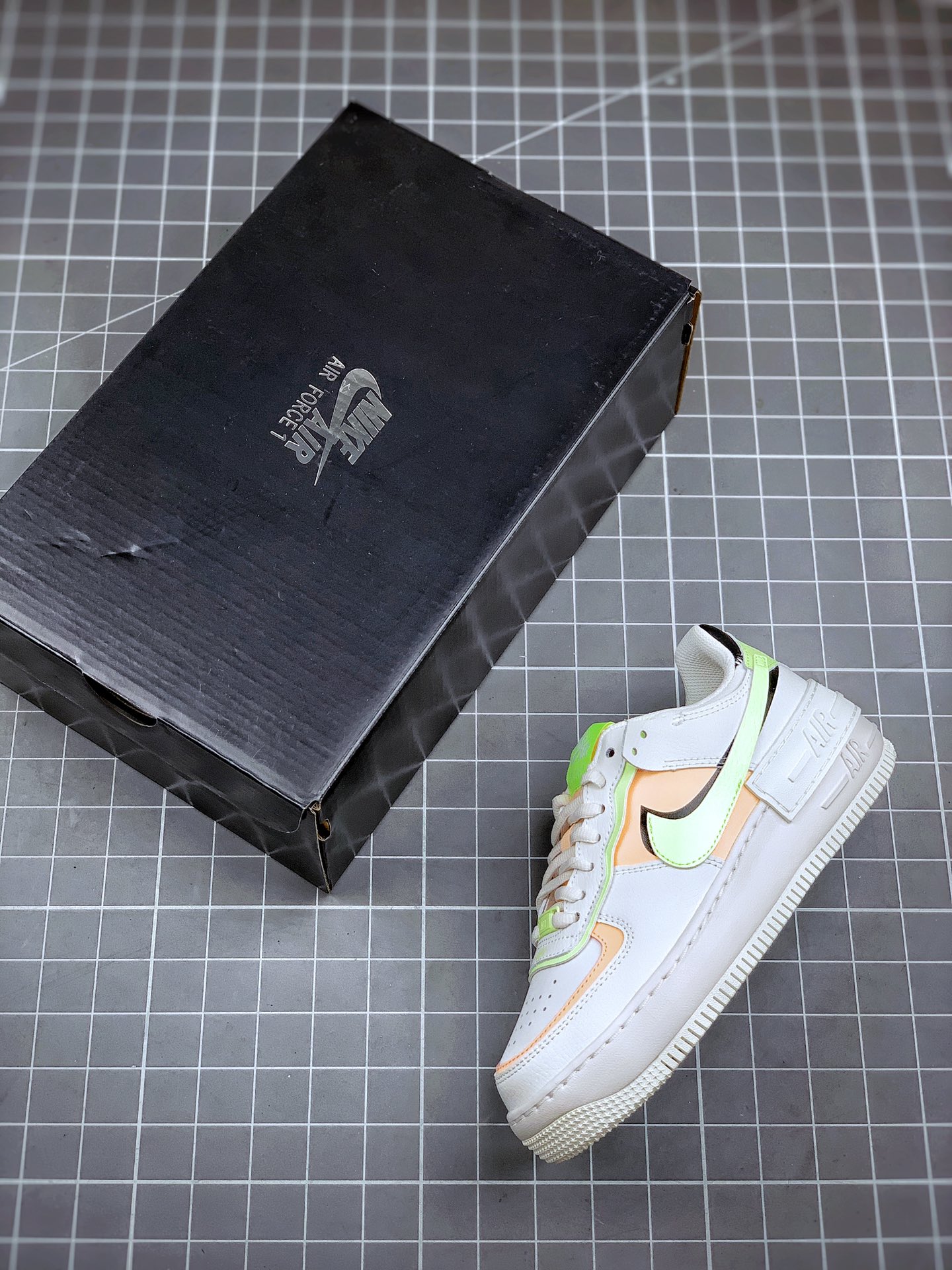 200 Air Force 1 Shadow 白绿粉 轻量增高低帮百搭板鞋”拼接马卡龙”  CQ9503-107