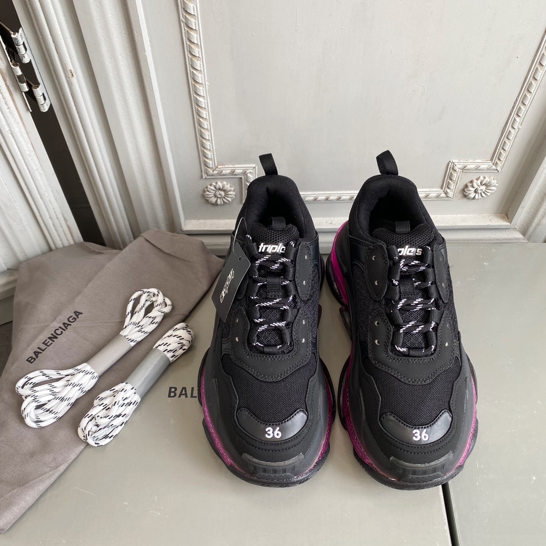 Negro y rojo BALENCIAGA · Balenciaga 20ss nuevos zapatos de papá con cristales y colchón de aire triples verdaderos 🥾 …