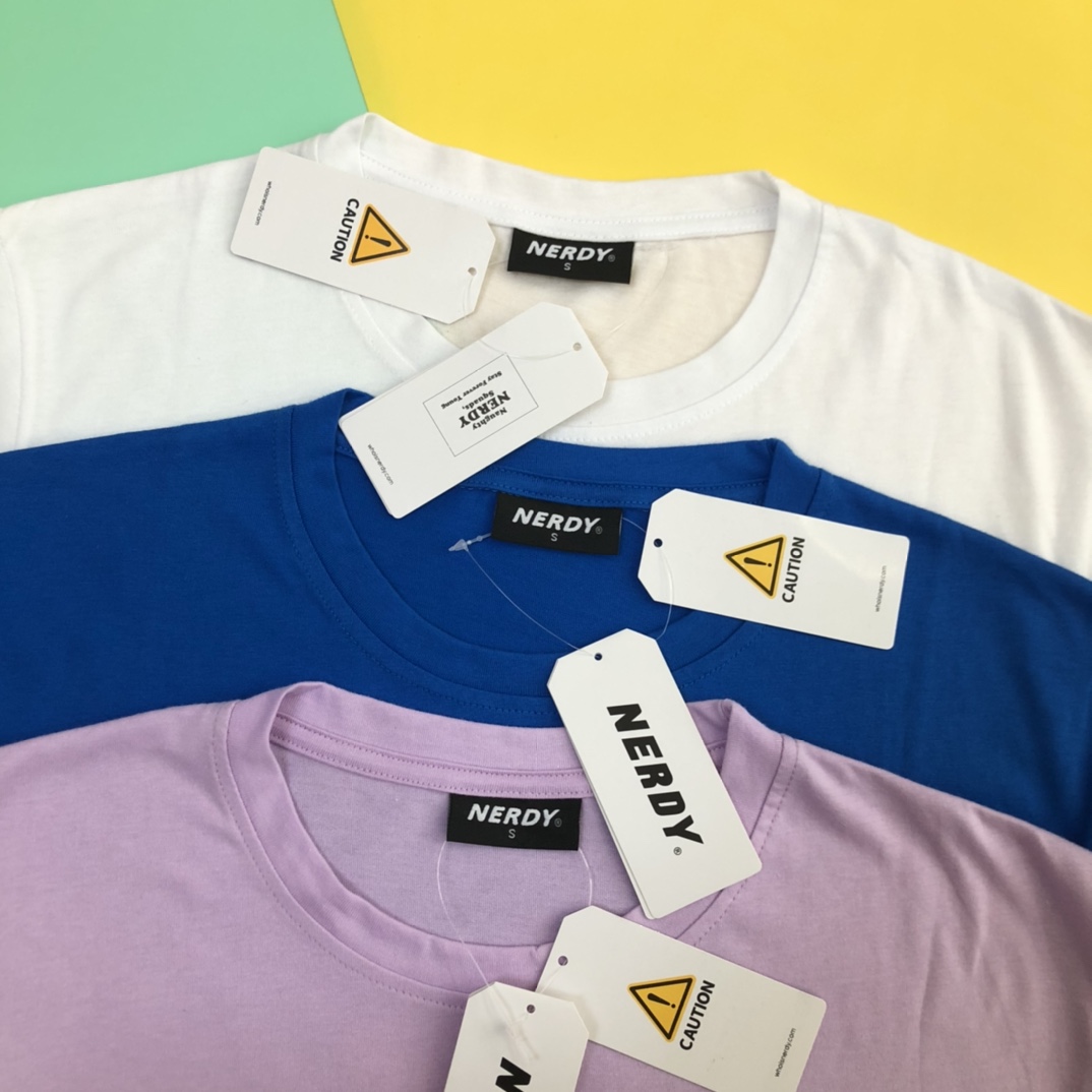 爆款上新45 韩国潮牌nerdy 3d字母印花夜光香芋紫色上