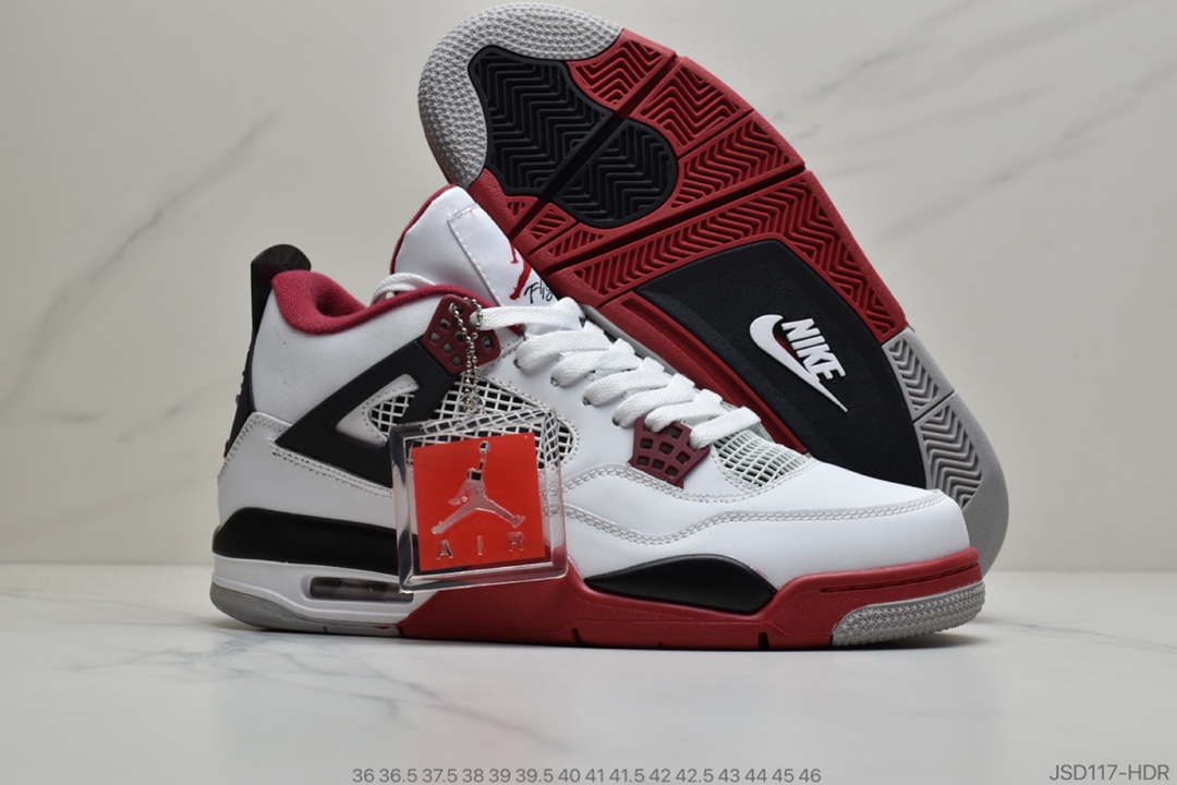 200 公司级 Air Jordan AJ4 Retro White Cement AJ4乔4 白水泥 男子篮球鞋840606-192