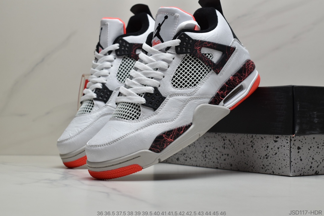 200 公司级 Air Jordan AJ4 Retro White Cement AJ4乔4 白水泥 男子篮球鞋840606-192