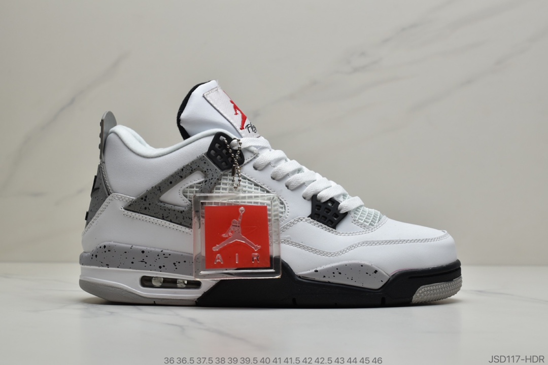 200 公司级 Air Jordan AJ4 Retro White Cement AJ4乔4 白水泥 男子篮球鞋840606-192