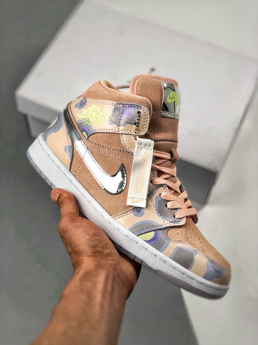 Envío contra reembolso Air Jordan 1 Mid blanco plata rosa, pedido de cliente de comercio exterior de Tmall, la mejor ar…