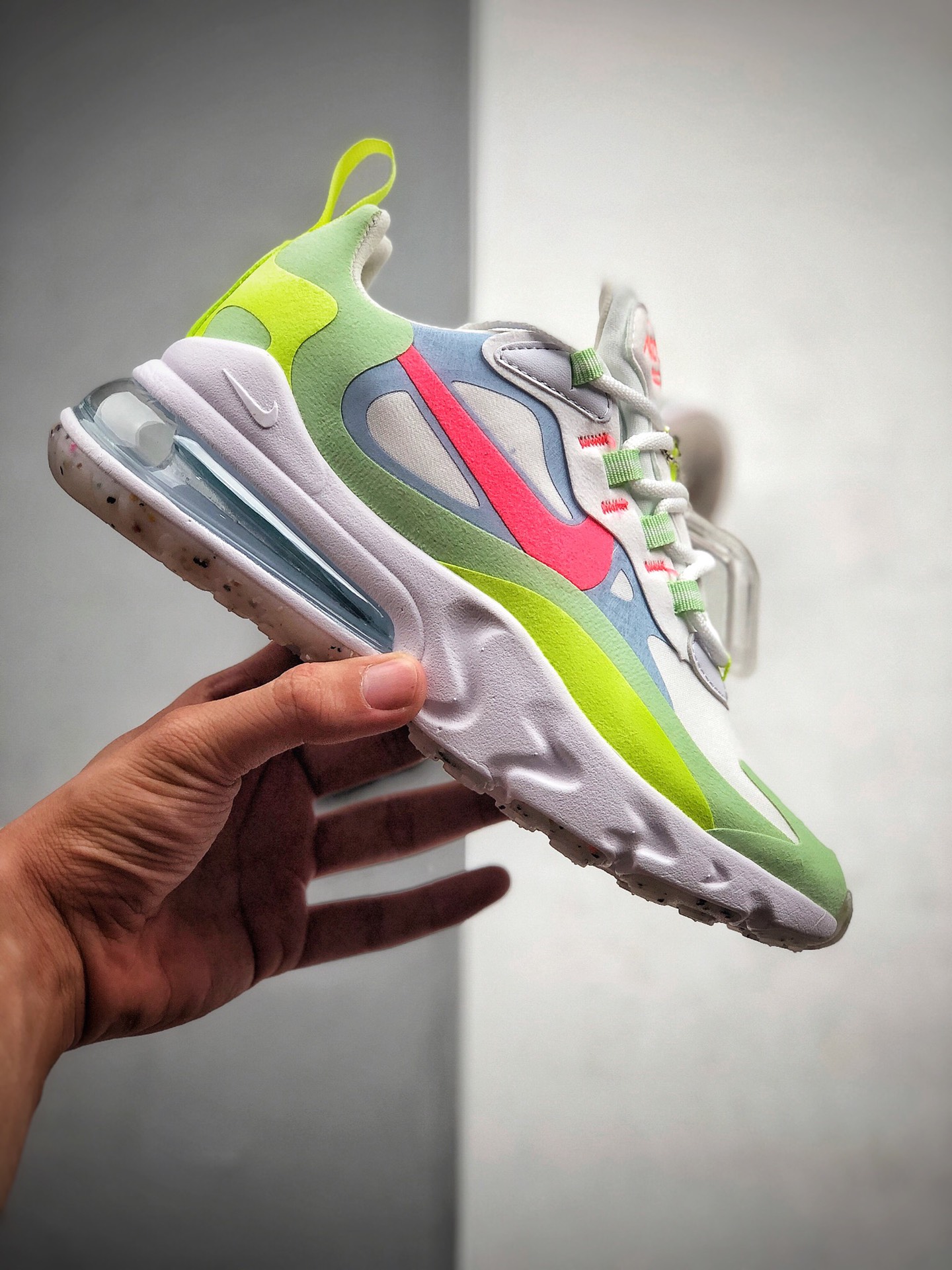 200 Nike Wmns Air Max 270 React ”White/Light Blue”270瑞亚赛车系列后半掌气垫百搭运动慢跑鞋  DB5927-161