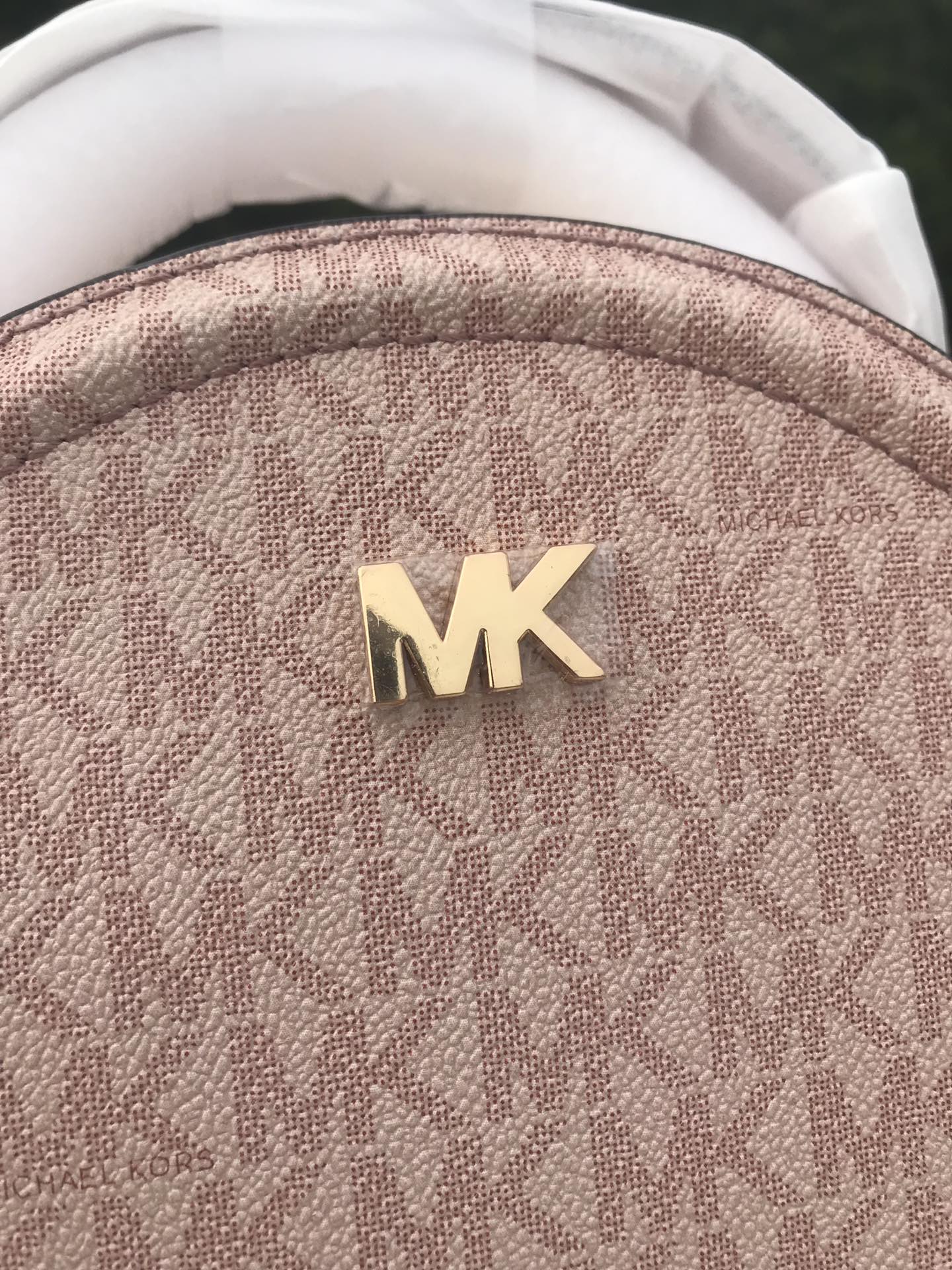 Michael Kors 手提圆包pu拼粉色