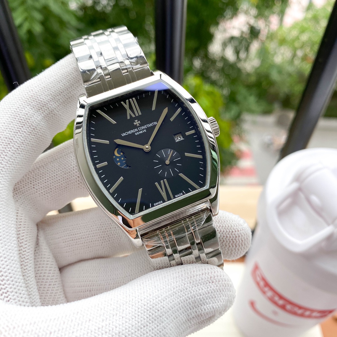 批440 💎💎💎江斯丹顿(Vacheron Constantin)精品男士腕表,尊贵大气,绅士风范,时尚百搭,最新爆款。采用全自动机械机芯,316精钢材质,进口真牛皮表带,矿物质超强镜面,尺寸:直径41mm 厚度12mm⚡️精选优质 品质生活⚡️