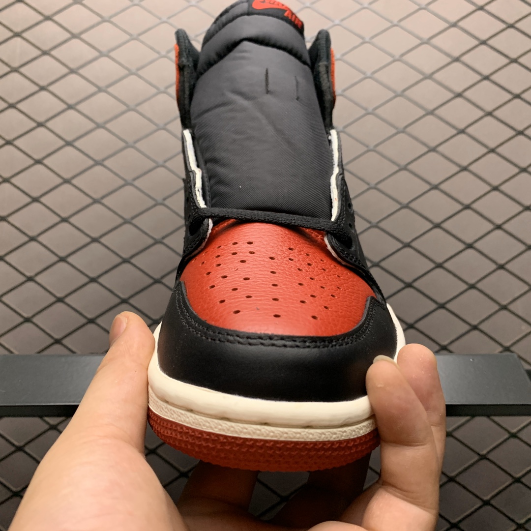360 B级版本 Air Jordan 1 High Bred Toe AJ1 乔1 黑红脚趾 男子文化篮球 555088-610