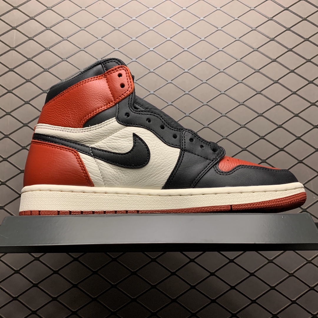 360 B级版本 Air Jordan 1 High Bred Toe AJ1 乔1 黑红脚趾 男子文化篮球 555088-610