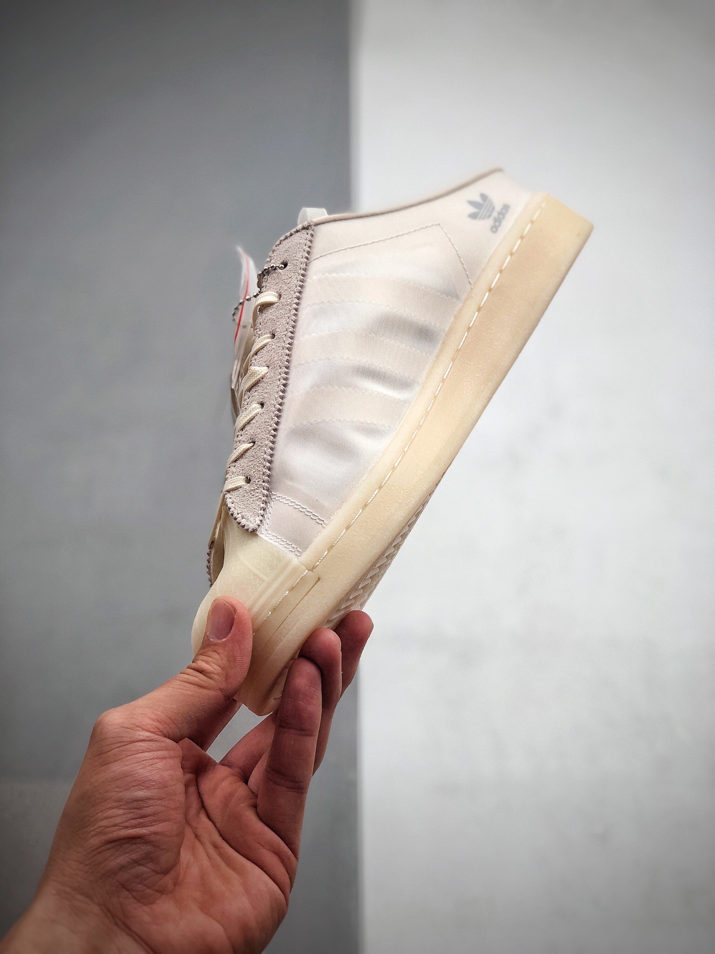 160 公司级 adidas 贝壳头 半拖 帆布 米白色 陈奕迅 阿虎同款FX8116