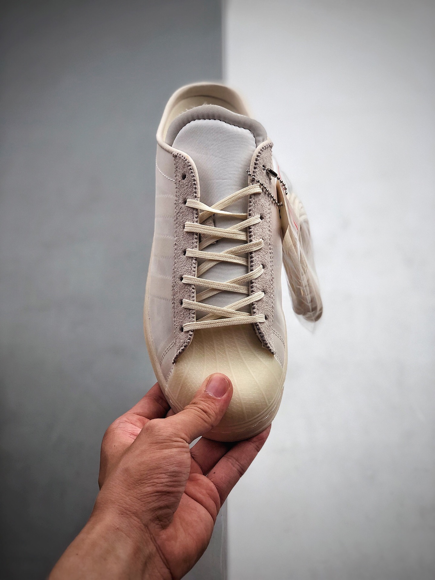 160 公司级 adidas 贝壳头 半拖 帆布 米白色 陈奕迅 阿虎同款FX8116