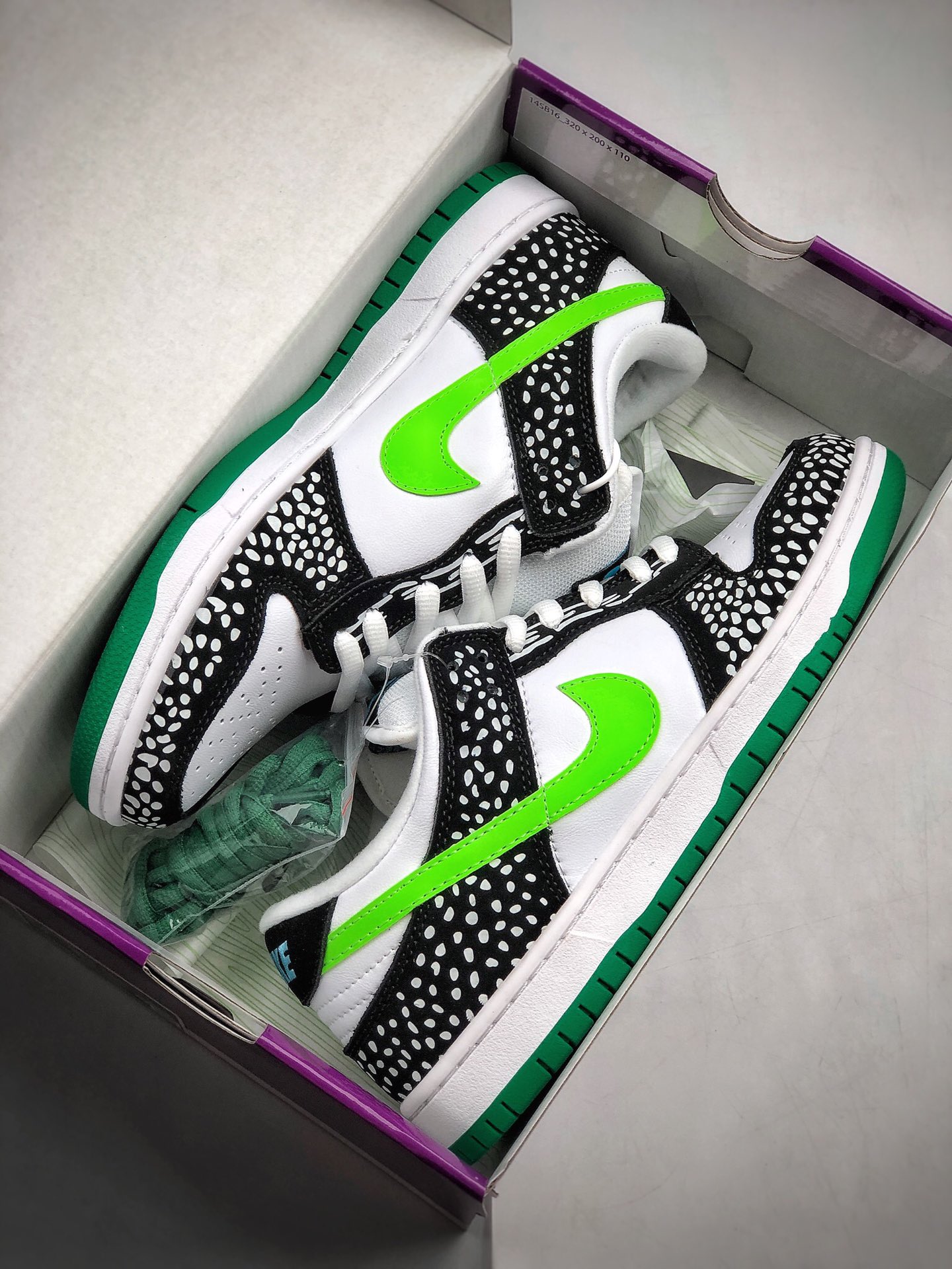 280  新品首发 耐克 Nike SB Dunk Low Loon 斑点黑绿 扣篮系列复古低帮休闲运动滑板板鞋313170-011