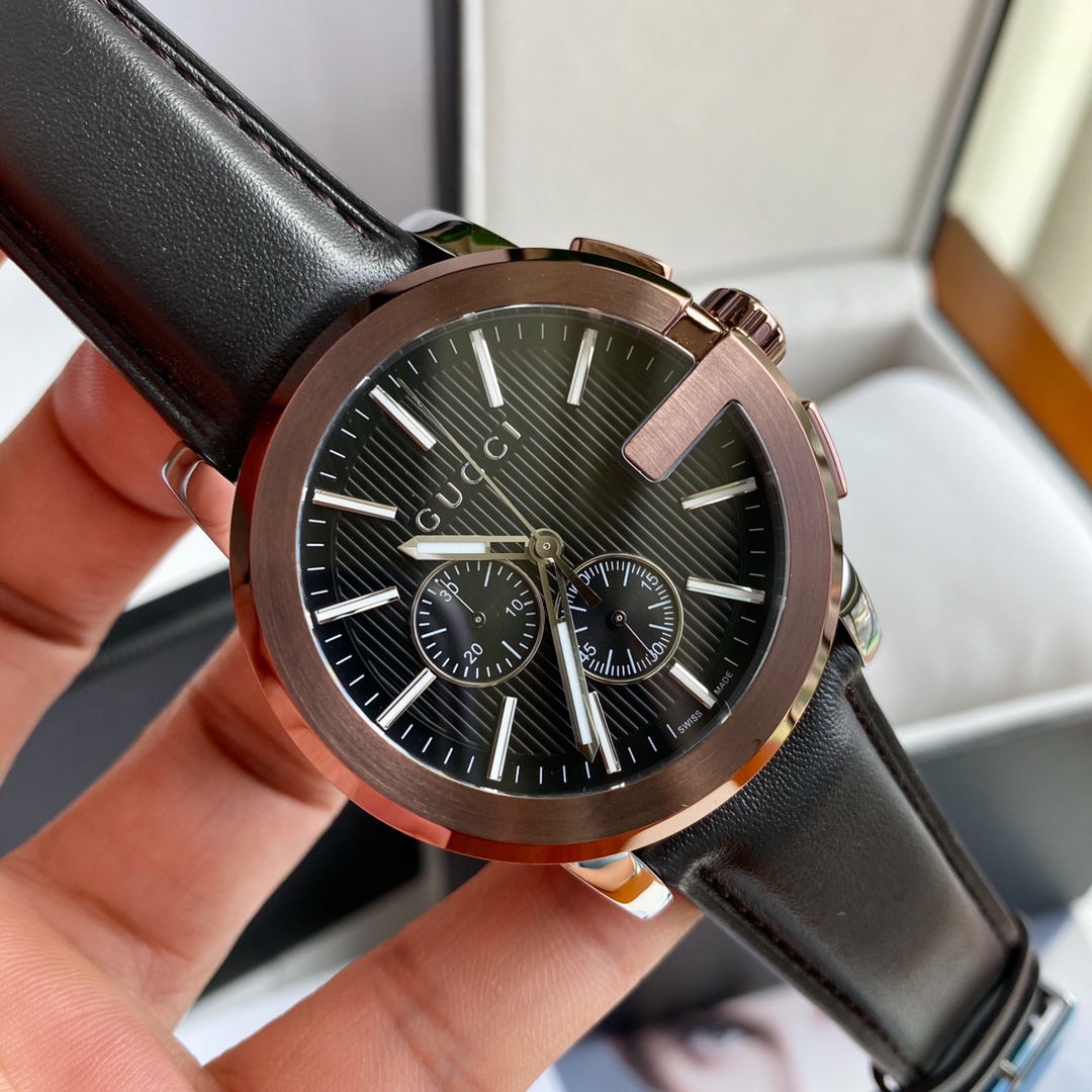 NO:822466,Batch: Original box: 30 Gucci Big G Gucci Gucci poster style quartz chronograph men's watch, absolute fidelity, watch diameter 44mm, iconic big G dial design, 50m waterproof, sapphire glass, brand new complete set at a good price.,,gucci,gucci19860909批: 原盒:30 古驰大G Gucci古弛海报款石英计时男表,绝对保真,表径44mm,标志性大G表盘设计,50m防水,蓝宝石玻璃,全新全套好价出.,,gucci,gucci,Watch
