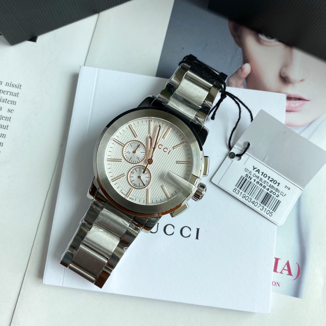 NO:388925,Batch: Original box: 30 Gucci Big G Gucci Gucci Gucci Poster Quartz Chronograph Men's Watch, absolutely fidelity, watch diameter 44mm, iconic Big G dial design, 50m waterproof, sapphire glass, brand new and complete set for good price.,,gucci,gucci19860909批: 原盒:30 古驰大G Gucci古弛海报款石英计时男表,绝对保真,表径44mm,标志性大G表盘设计,50m防水,蓝宝石玻璃,全新全套好价出.,,gucci,gucci,Watch