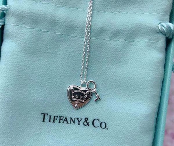 Tiffany & Co. Tiff*ny&Co. 心锁 纯银 锁骨项链
