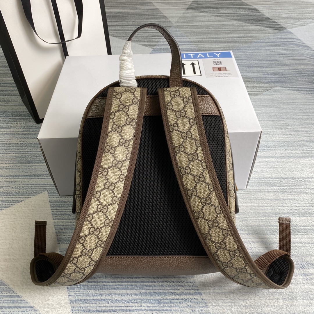 [Backpacks]Ophidia547965 family backpack Classic GG fabric with brown textured