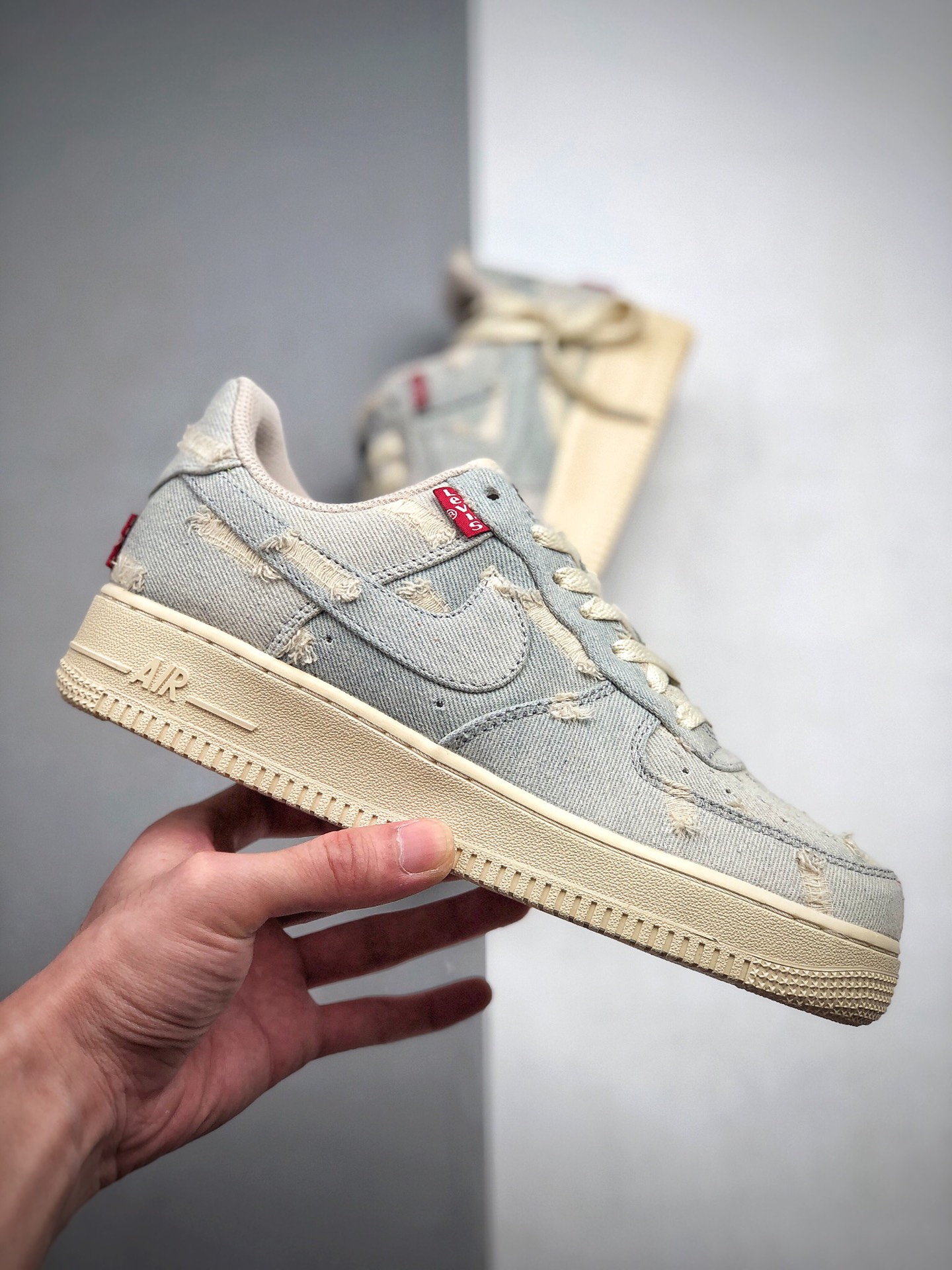 200  公司级耐克&李维斯联名空军一号牛仔布鞋男女鞋 Nike Air Force 1 Low Levi's 丹宁牛仔空军315122 112