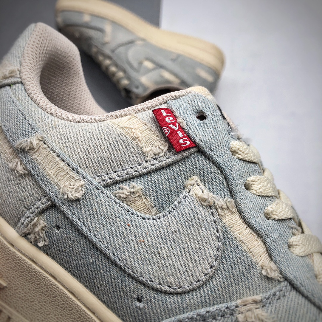 200  公司级耐克&李维斯联名空军一号牛仔布鞋男女鞋 Nike Air Force 1 Low Levi's 丹宁牛仔空军315122 112