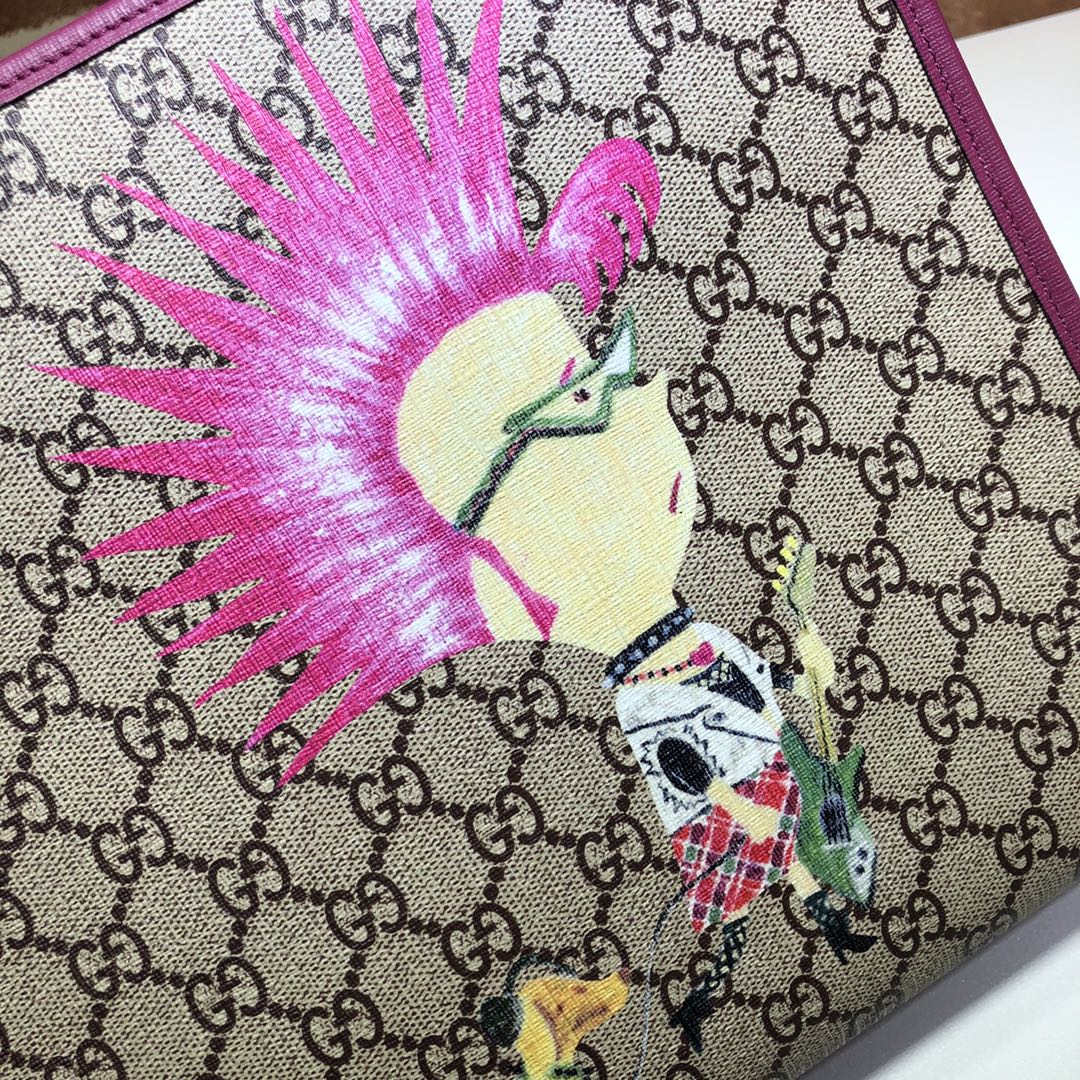 GUCCI古驰朋克印花托特包605614
