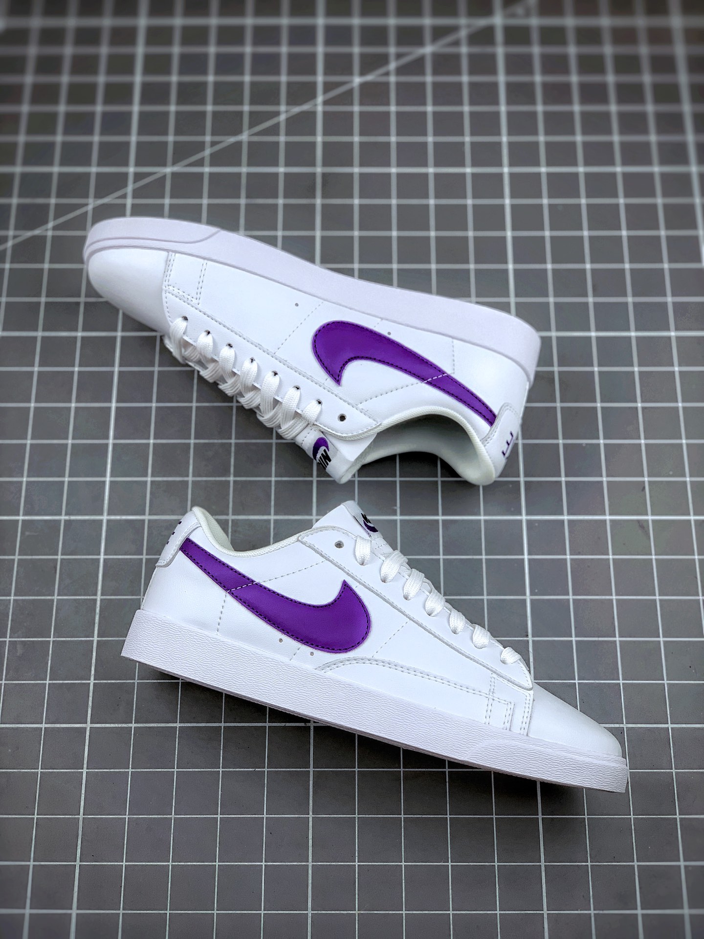 140 Nike Blazer Retro 白紫复古 经典百搭低帮开拓者休闲运动板鞋