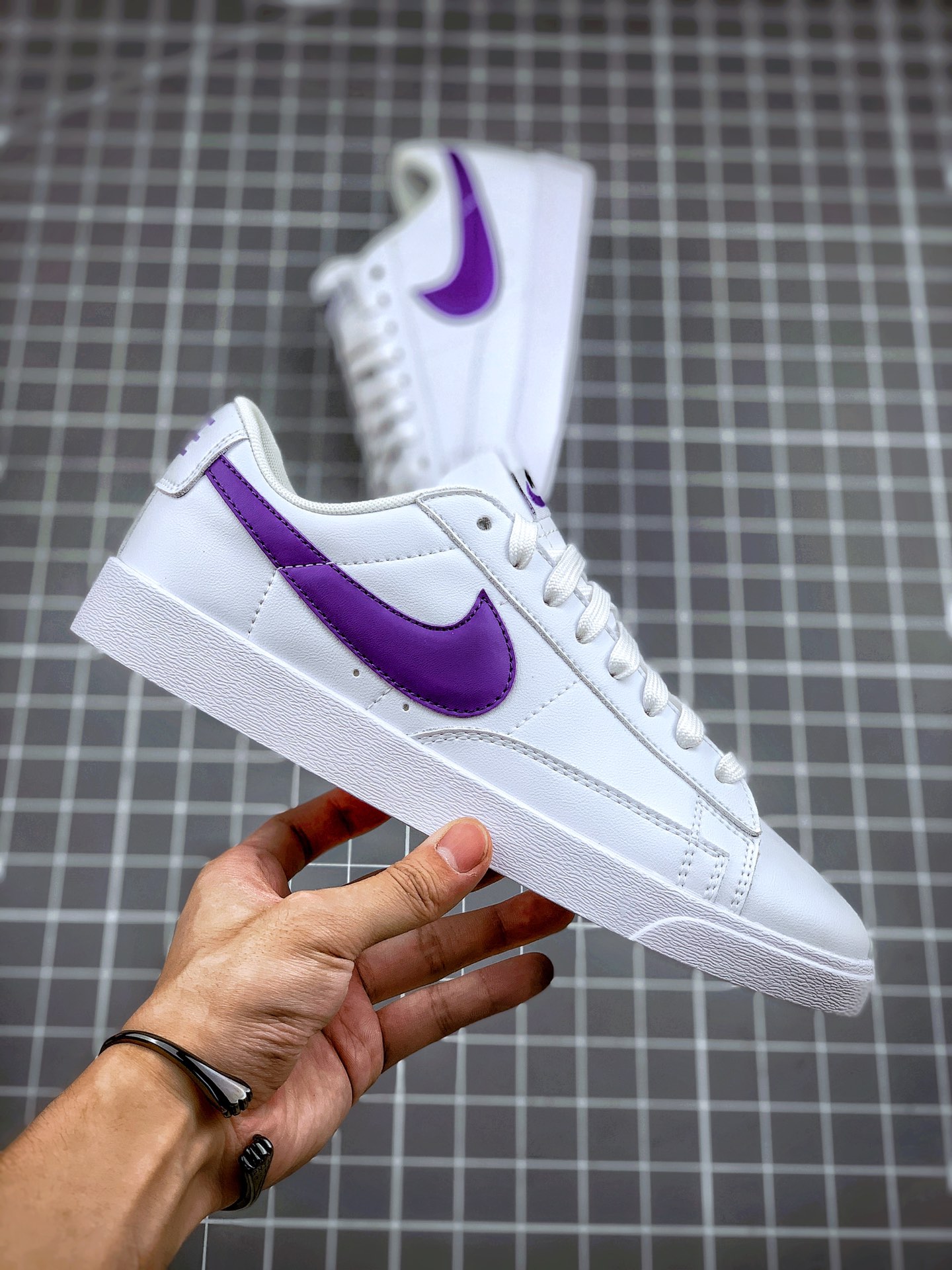 140 Nike Blazer Retro 白紫复古 经典百搭低帮开拓者休闲运动板鞋