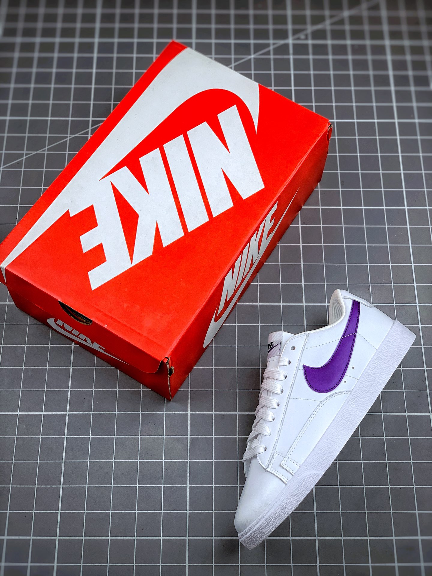 140 Nike Blazer Retro 白紫复古 经典百搭低帮开拓者休闲运动板鞋