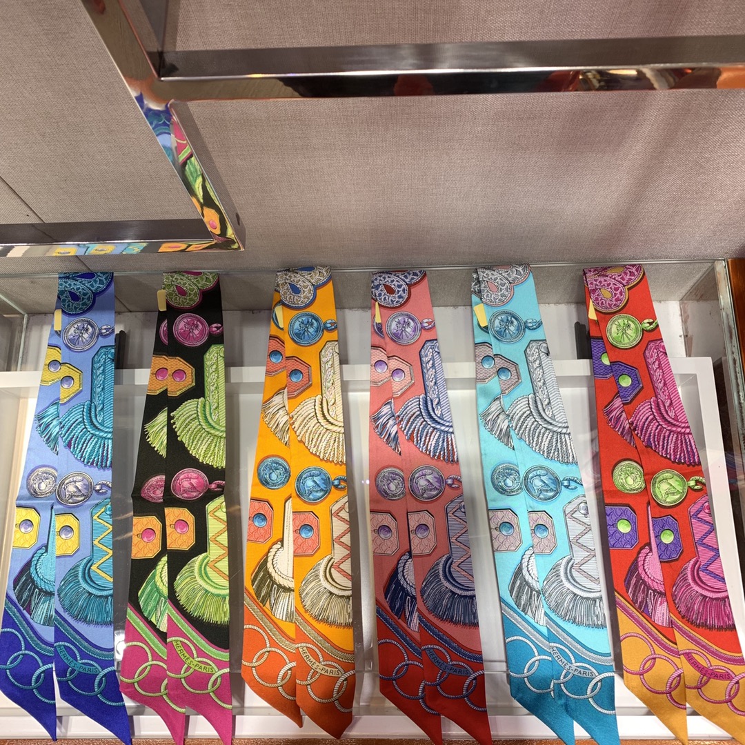 Silk Twilly Scarf for Women,100% Silk Neckerchief Skinny Scarf,5*85cm 2 i1594968848 4063 0