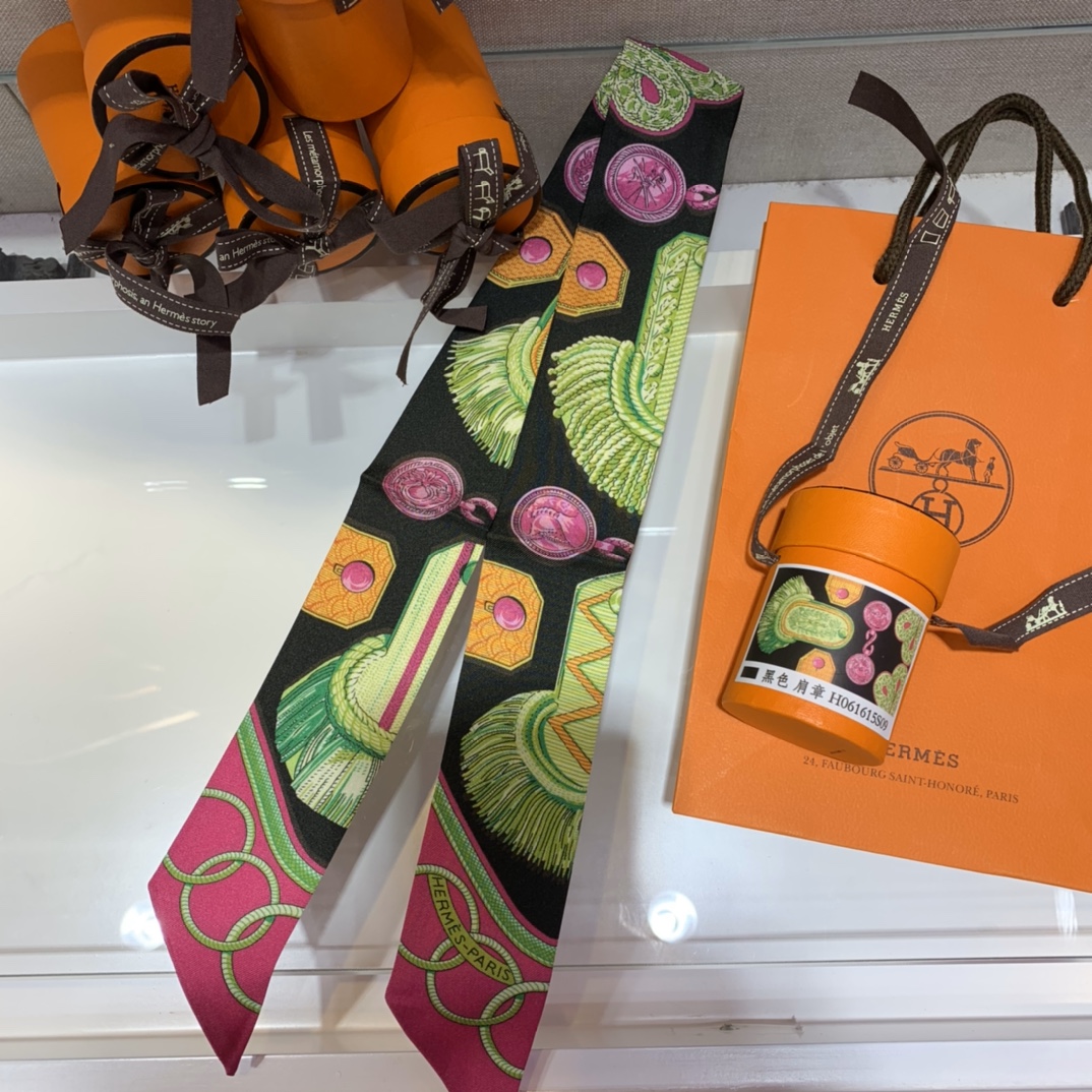 Silk Twilly Scarf for Women,100% Silk Neckerchief Skinny Scarf,5*85cm 8 i1594968848 9956 3