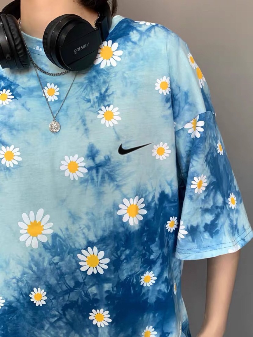 9030 nike耐克 小雏菊扎染短袖情侣款 color: 蓝色 size: m-2xl