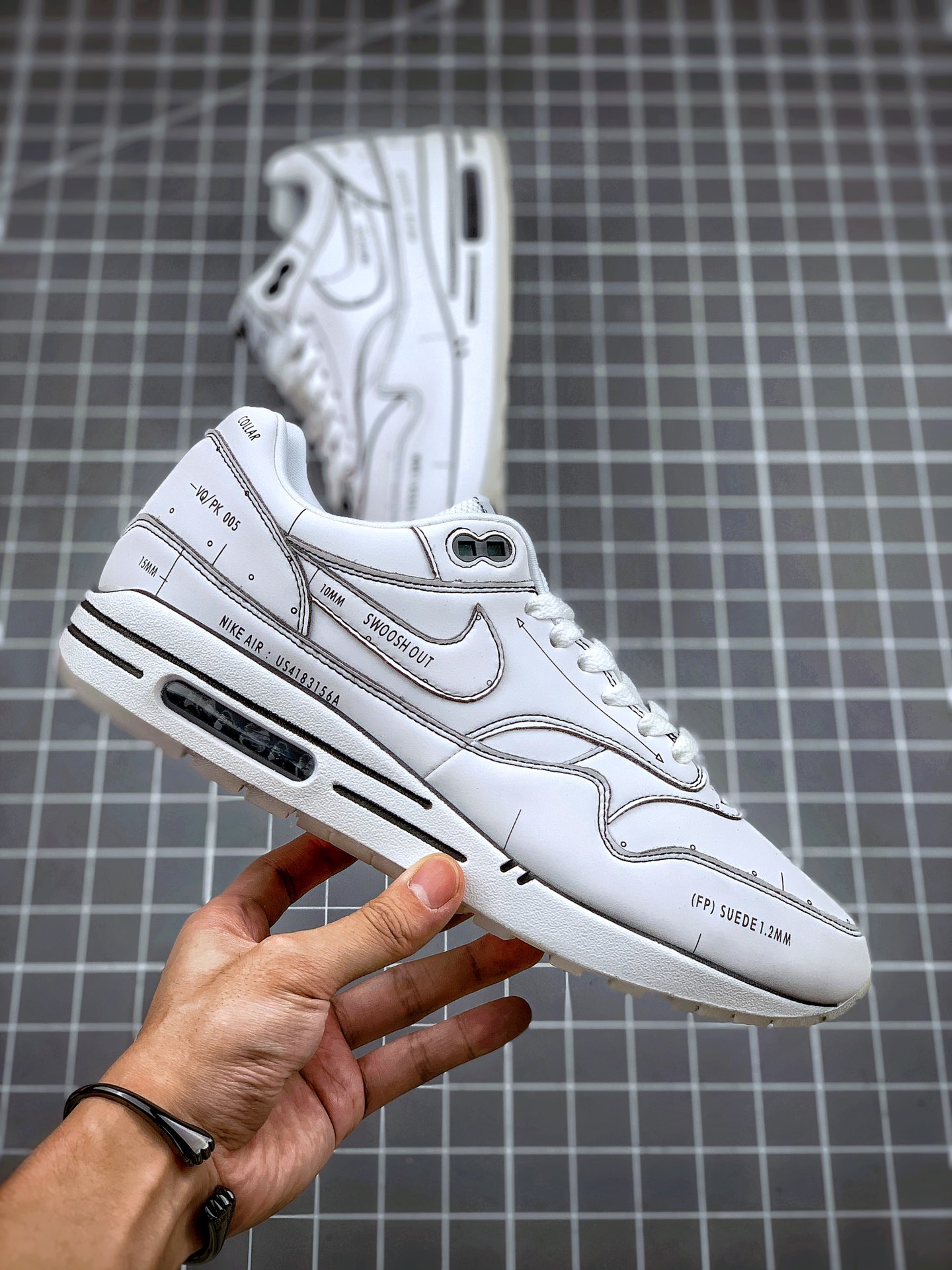 200 Air Max 1 Sketch To Shelf “Schematic”黑白线条 CJ4286-100