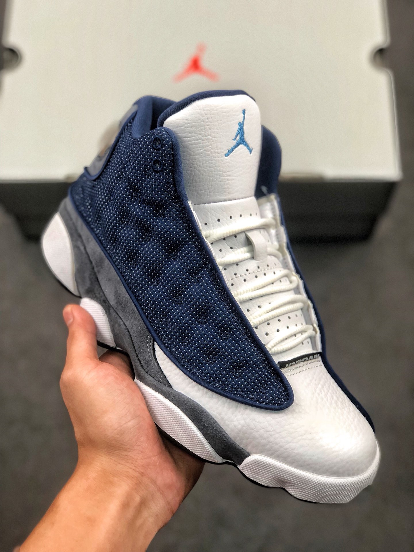 终端放店公司外贸专属air Jordan 13 Flint Aj13 Gigi 乔丹13篮球鞋 白蓝海军蓝3m反光版原厂棕红色猫眼原厂全头层牛皮源档原盒中底注胶空钢印齐全原厂正品材质随意对比任何版本实战版真芯片标货号 404 尺码 40 40 5 41 42