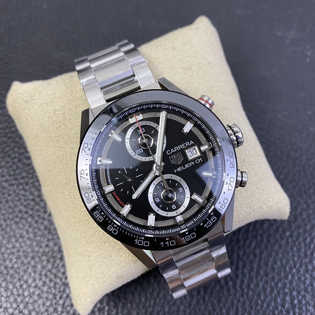 [TAG Heuer Watches]XF TAG Heuer Carrera 01 Chronograph Black Plate Diameter 43