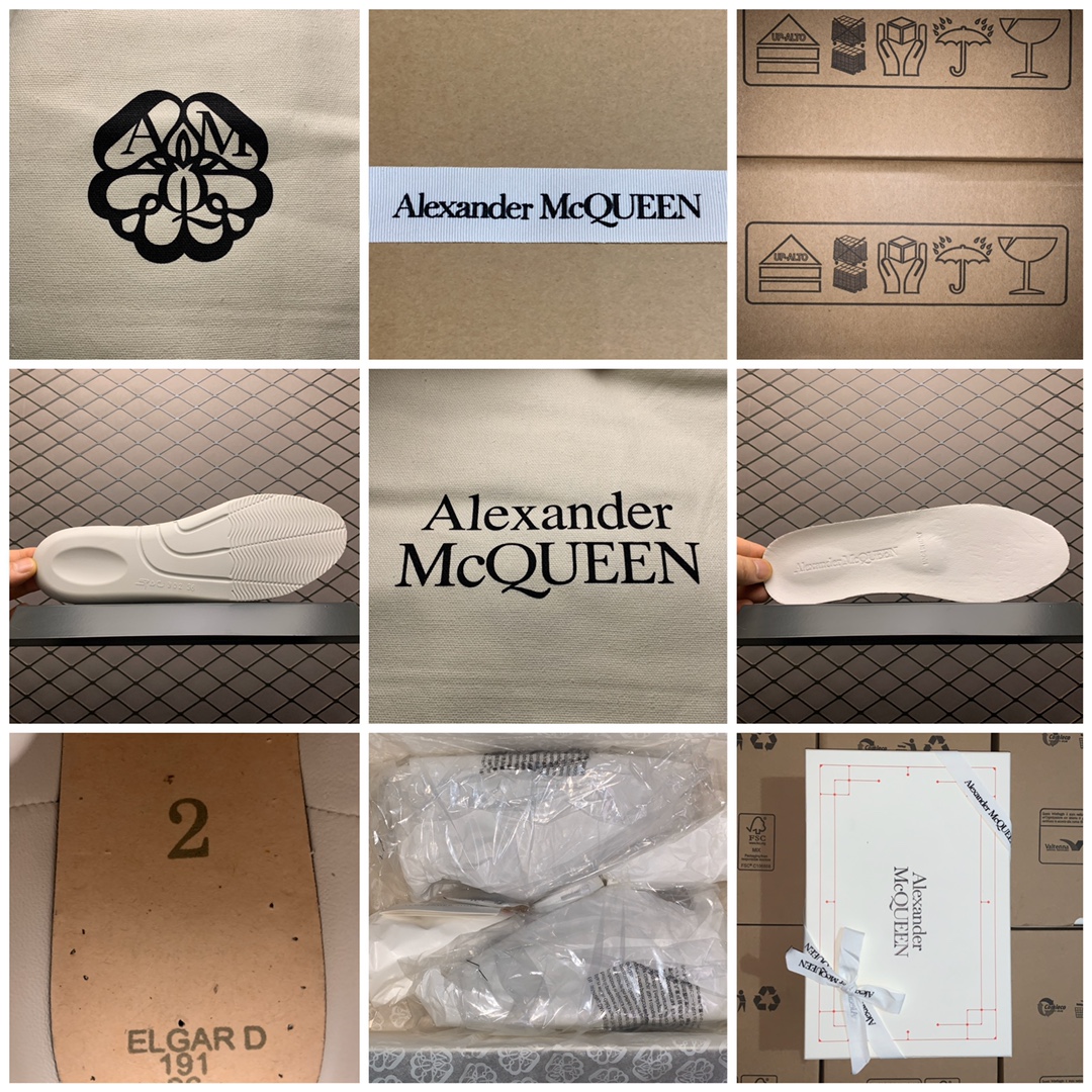 500 海淘专供版Alexander McQueen 亚历山大麦昆 厚底增高小白鞋