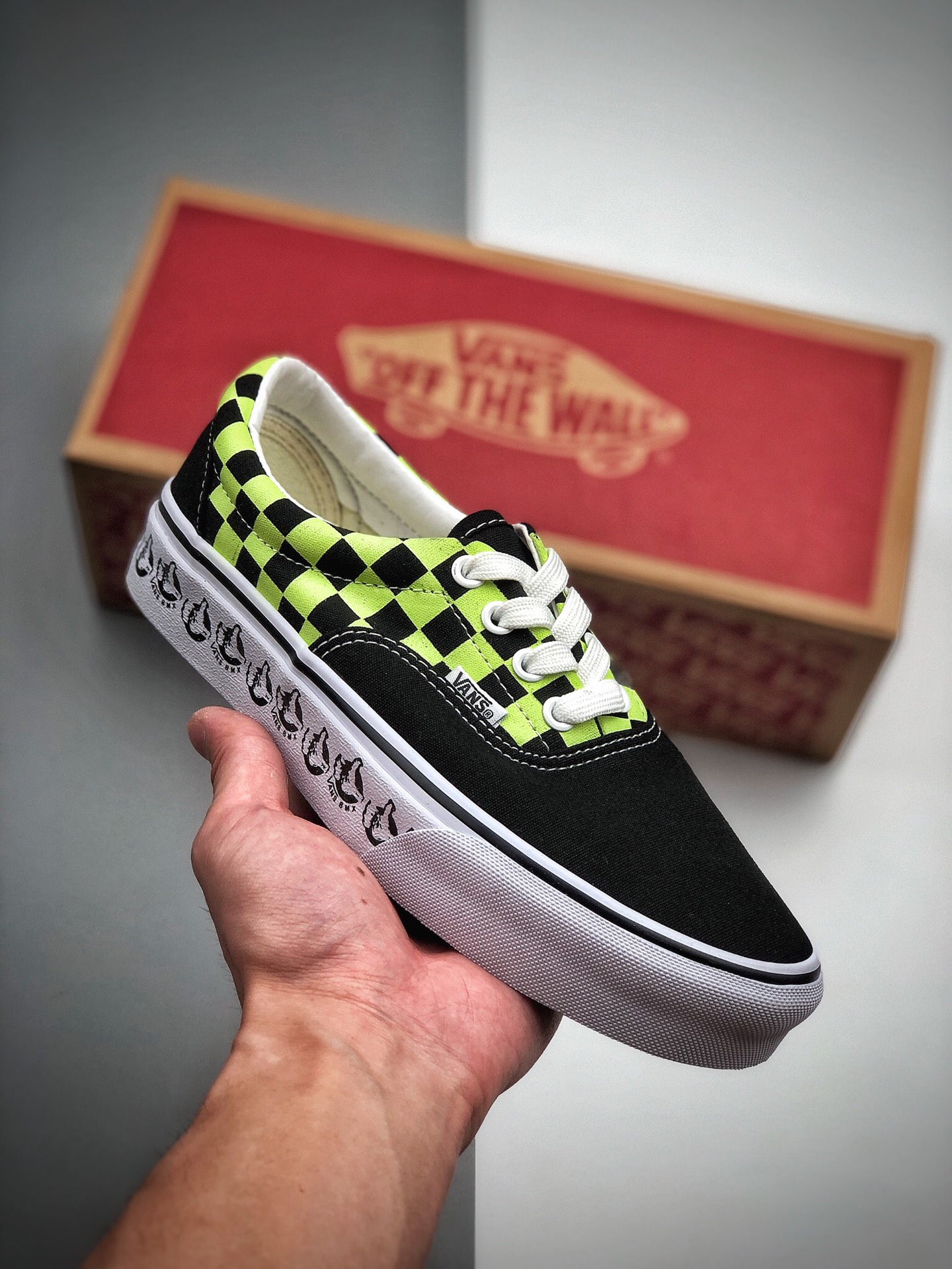 140   Vans Era 95 x BMX 联名 万斯 点赞系列 大拇指棋盘格 联名款 低帮硫化板鞋 米白 VN0A4BV4V3H 白蓝 VN0A4BV4V3X 黑绿 VN0A4BV4V3W