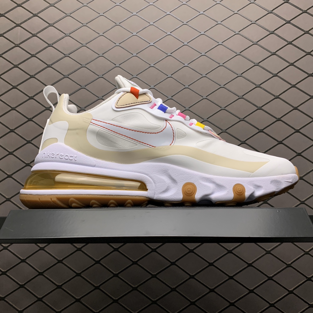 200 Nike Max 270 React 混合科技半掌气垫跑步鞋 CQ0208-101