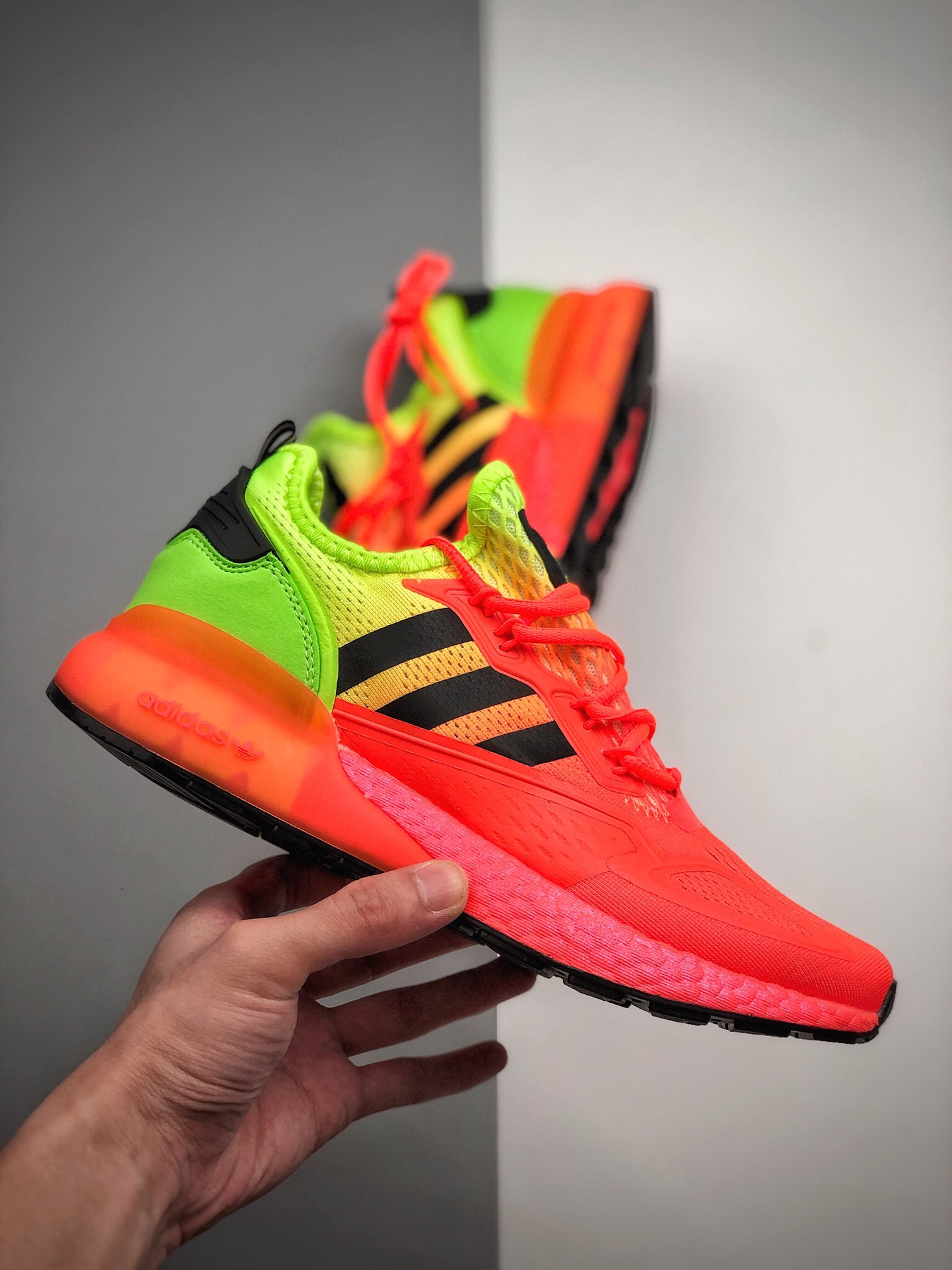180  阿迪达斯易烊千玺同款 Adidas Originals ZX 2K Boost 全新爆米花缓震休闲运动跑鞋FW0482